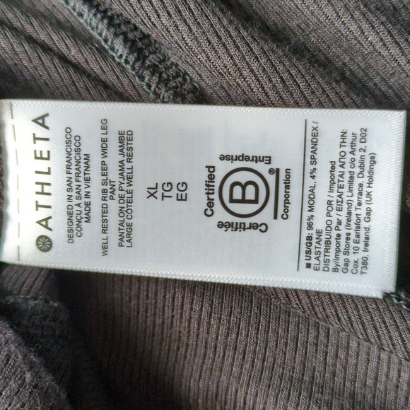 Athleta Well Rested Rib Sleep Wide Leg Pajama Pant In Black Size XL - Picture 11 of 11